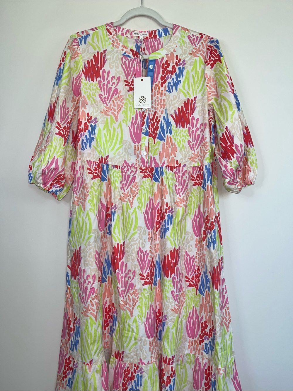 Mary Square Riley Dress Large Coral Cove White Tiered Maxi Dress NWT Cottagecore - Picture 6 of 12